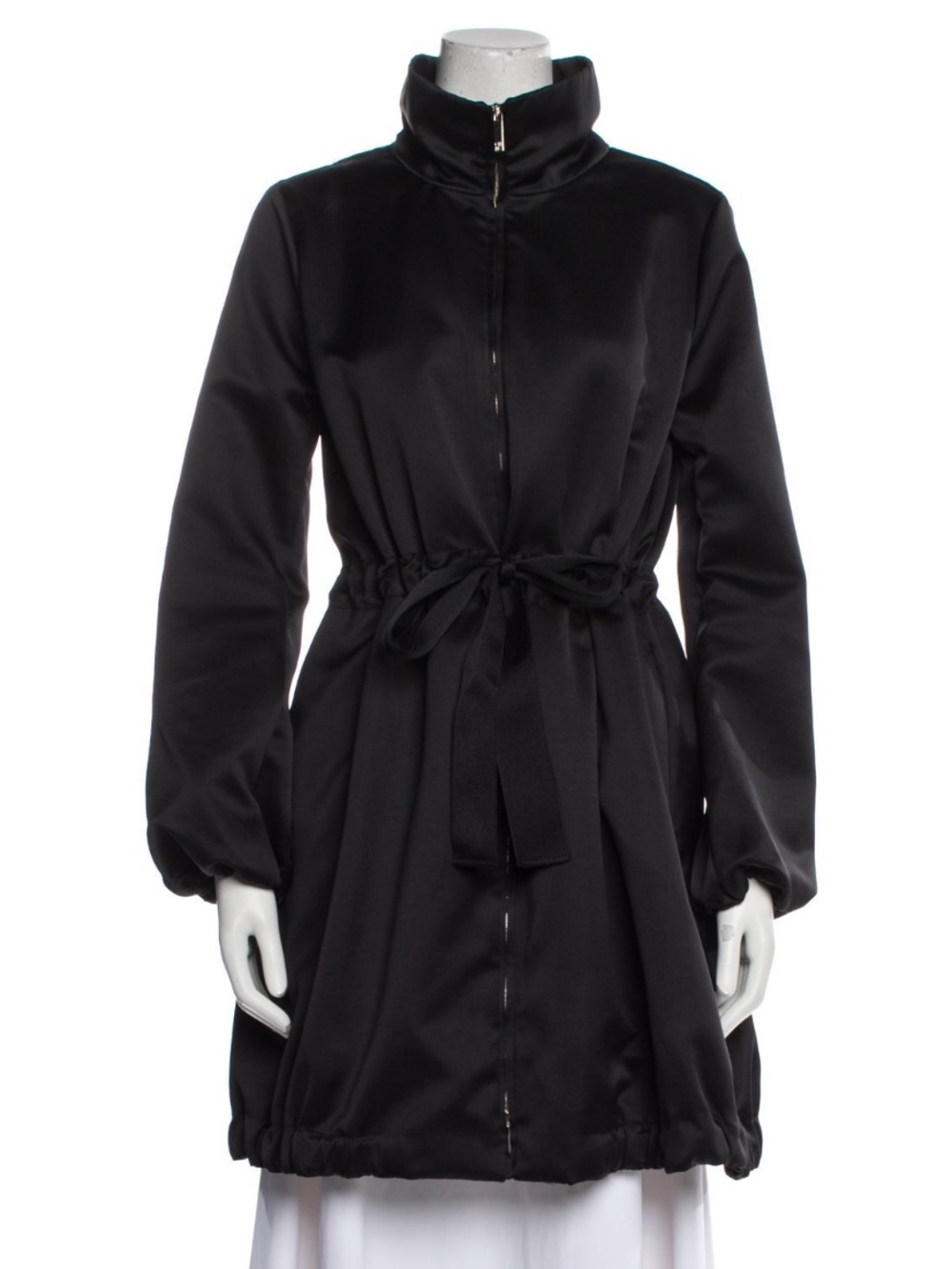 CH Carolina Herrera Black Tie-Waist Parka – Size S - Picture 1 of 3